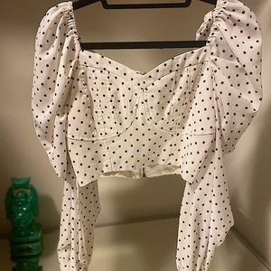 Black & White pokadot blouse